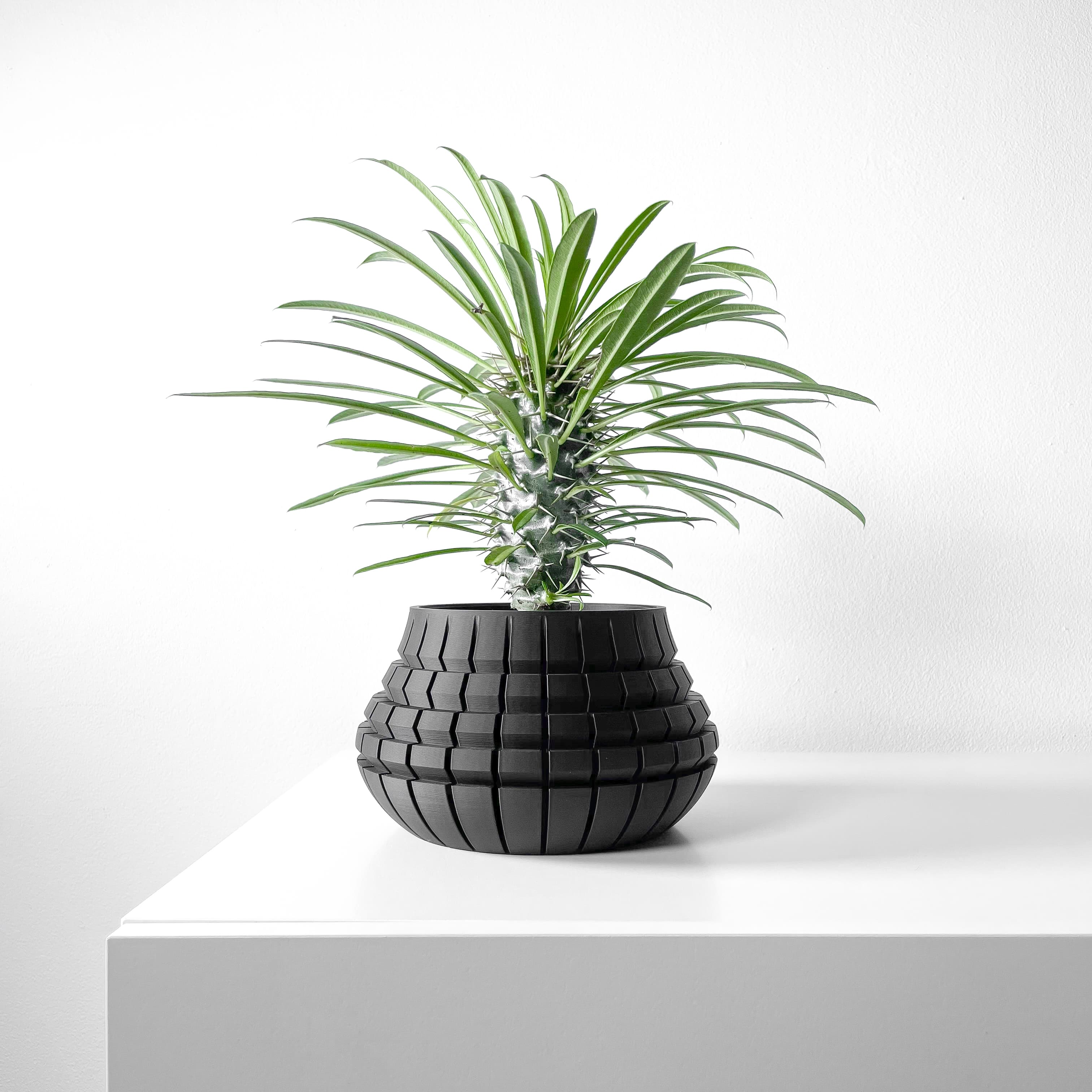 The Ivane Planter Pot With Drainage Tray & Stand Included