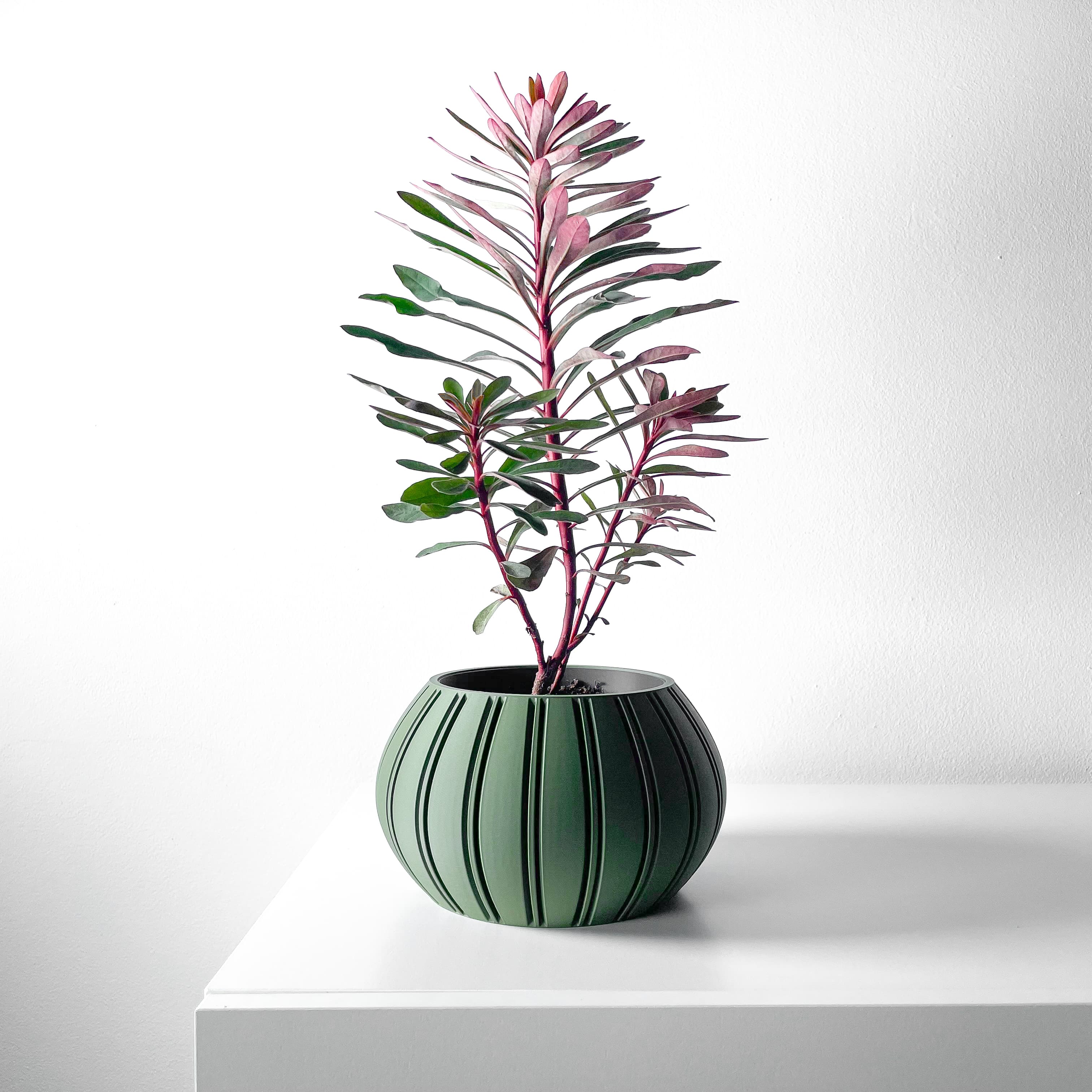 The Ovire Planter Pot With Drainage Tray & Stand Included