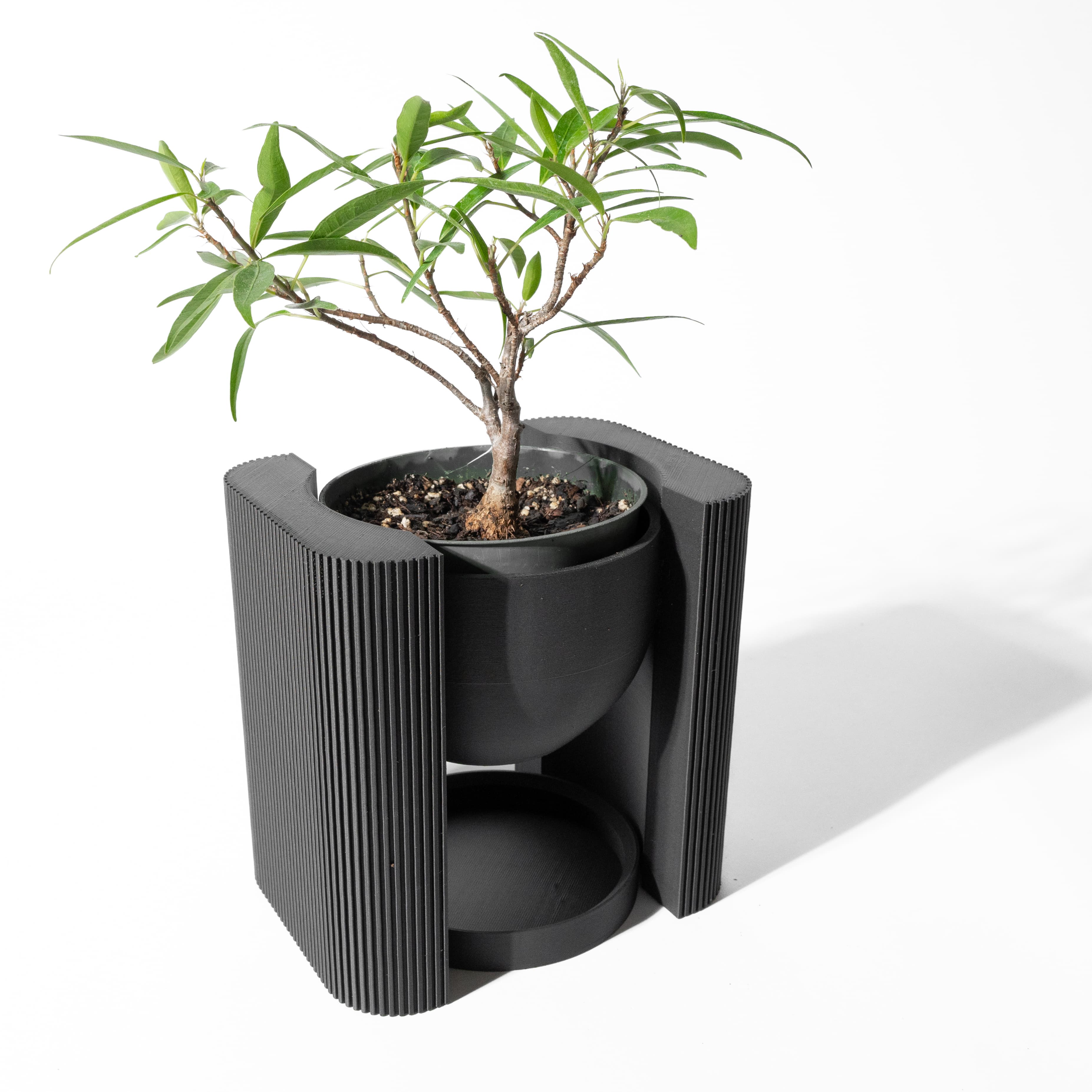 The Avor Planter Pot With Drainage Tray & Stand