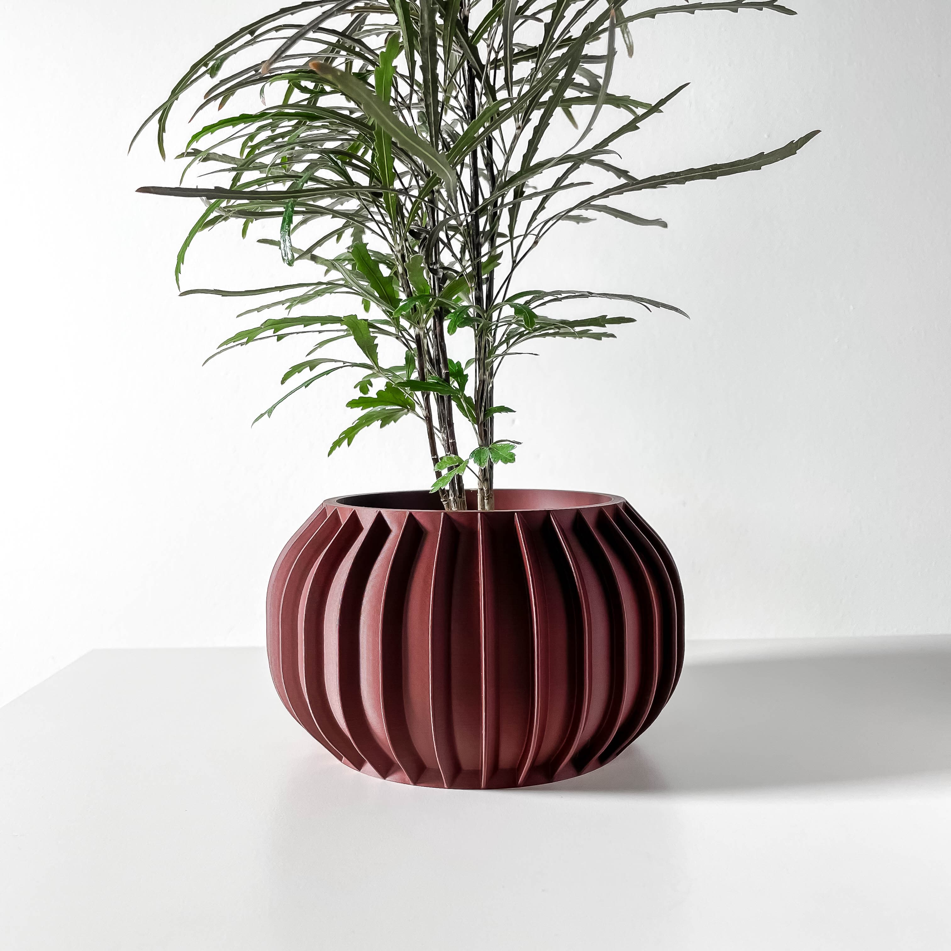 The Sora Planter Pot With Drainage Tray & Stand