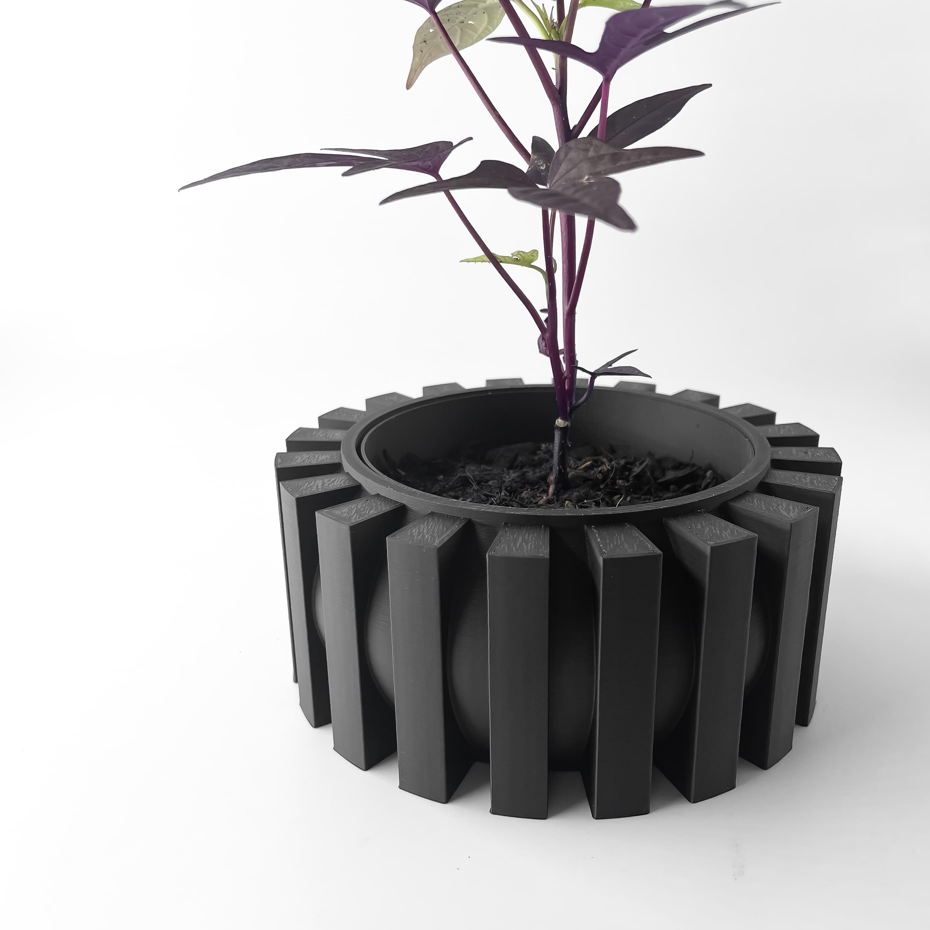 The Erlin Planter Pot With Drainage Tray & Stand Included
