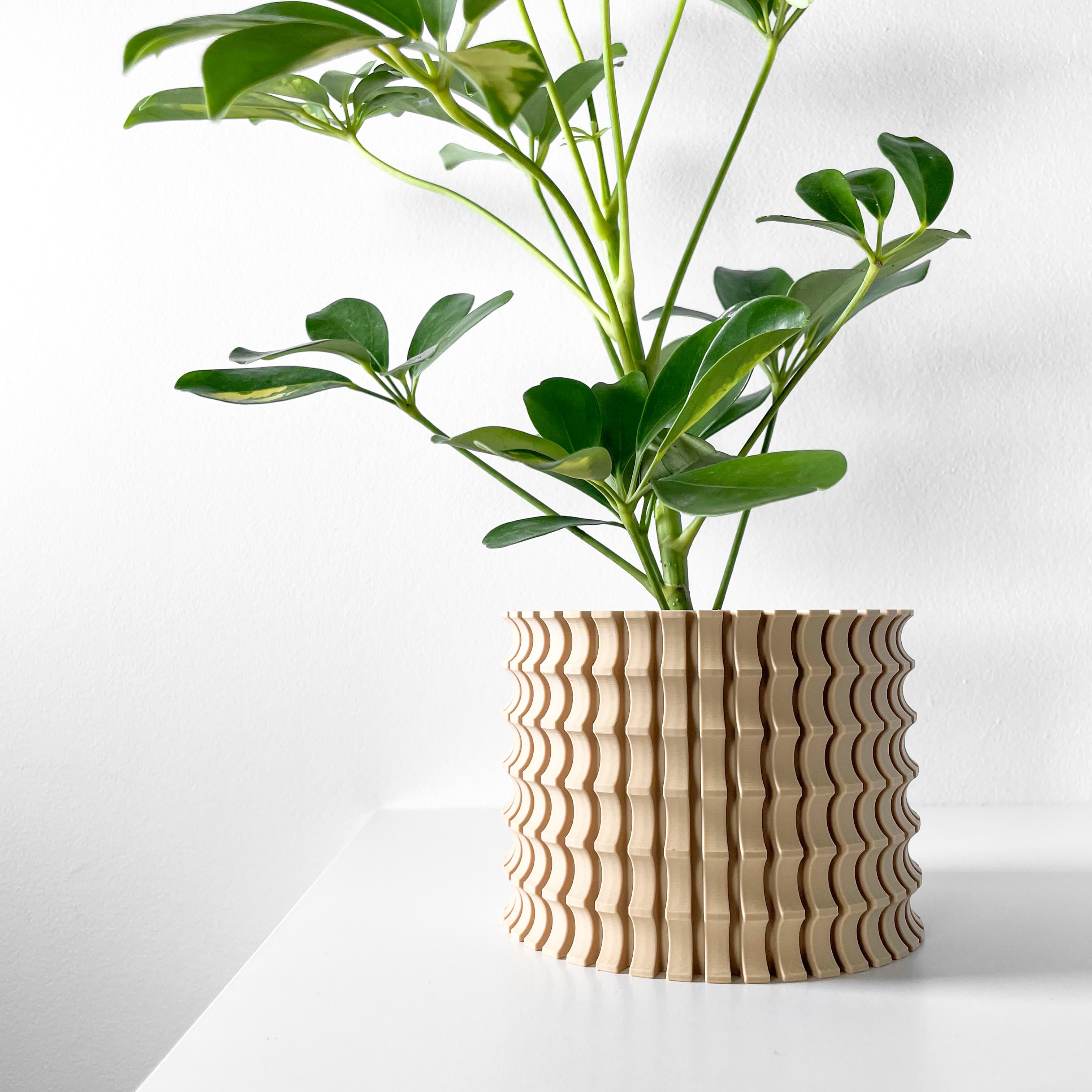 The Tulam Planter Pot With Drainage Tray & Stand Included