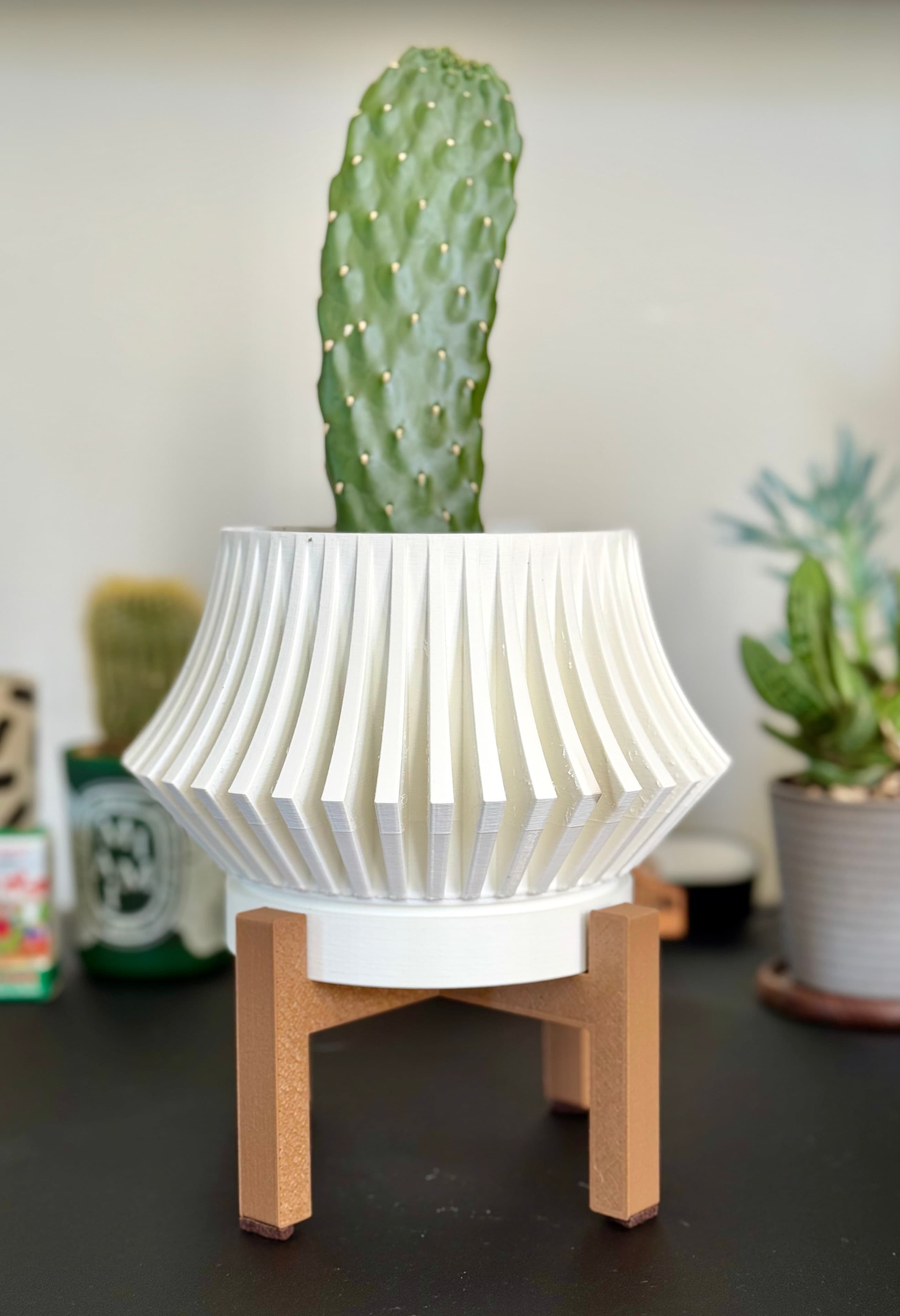 The Jasen Planter Pot With Drainage Tray & Stand